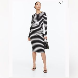 H&M MAMA Maternity 2-Piece Shirt and Skirt Set | NWT | Small | Ribbed | Striped